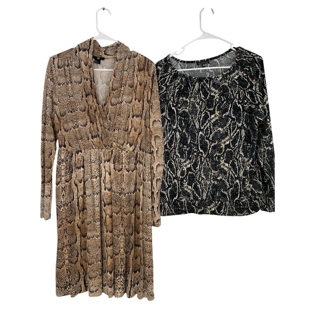 H&M & TART Intimates Animal Print Dress & Top Lot of 2 RAA10439